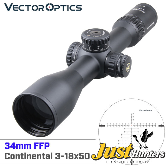 Vector Optics Continental 3-18x50 HD FFP Scope 34mm  .338 Lapua
