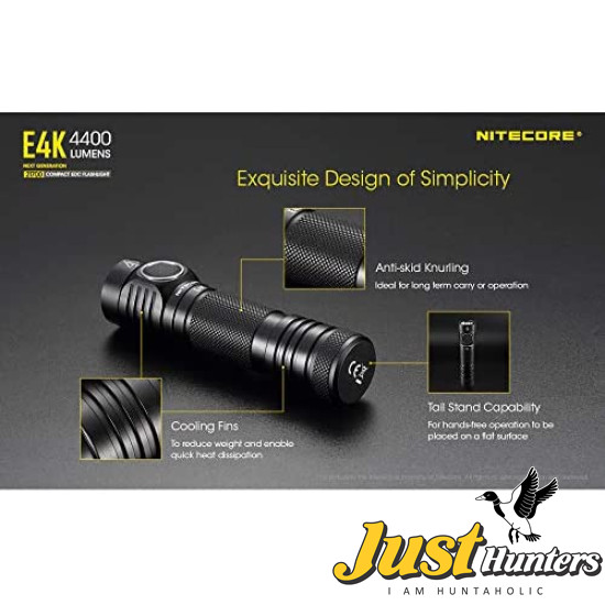 NITECORE E4K EDC Flashlight with 5000mAh USB-C Rechargeable Battery 4400 Lumen