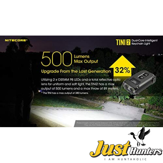 Nitecore TINI 2 Black 500 Lumen USB-C Rechargeable Keychain Flashlight