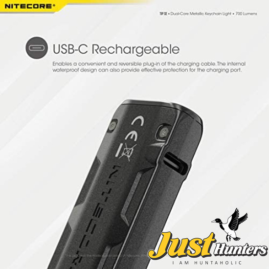 Nitecore Tip SE Black 700 Lumen USB-C Rechargeable EDC Keychain Flashlight