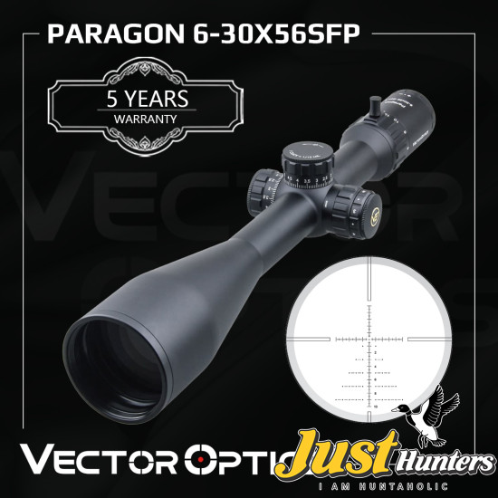 Vector Optics Paragon 6-30X56 SFIR Gen2 1/10 MIL 90% Light Long Range Precise Shooting .338