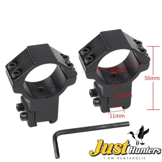 Discovery Optics Dovetail 30mm High Profile 2 PC Mounts 
