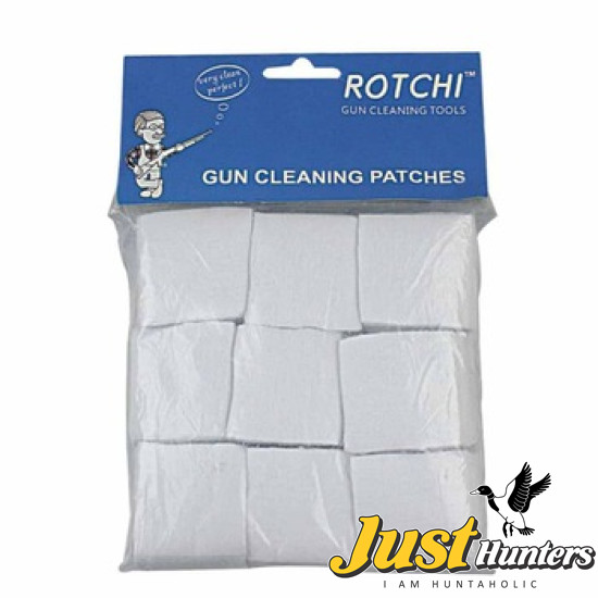 Rotchi Square Shape Cotton Cloth Gun Cleaning Patches for .45 - 12G Caliber