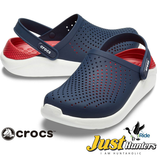 Crocs LiteRide Clogs Navy Blue and Red