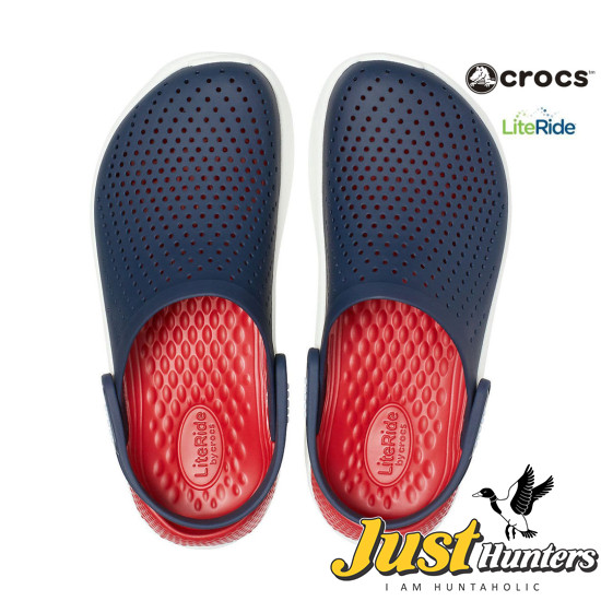Crocs LiteRide Clogs Navy Blue and Red