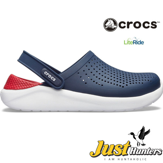 Crocs LiteRide Clogs Navy Blue and Red
