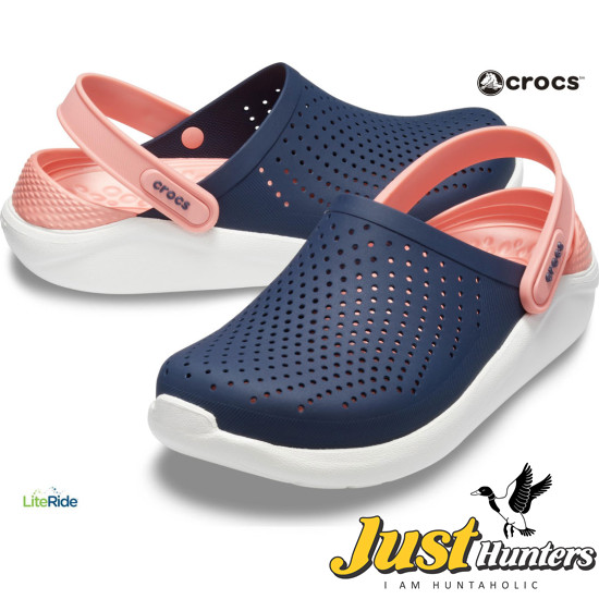 Crocs LiteRide Clogs Navy Blue and Pink