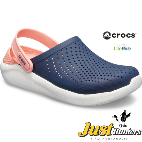 Crocs LiteRide Clogs Navy Blue and Pink