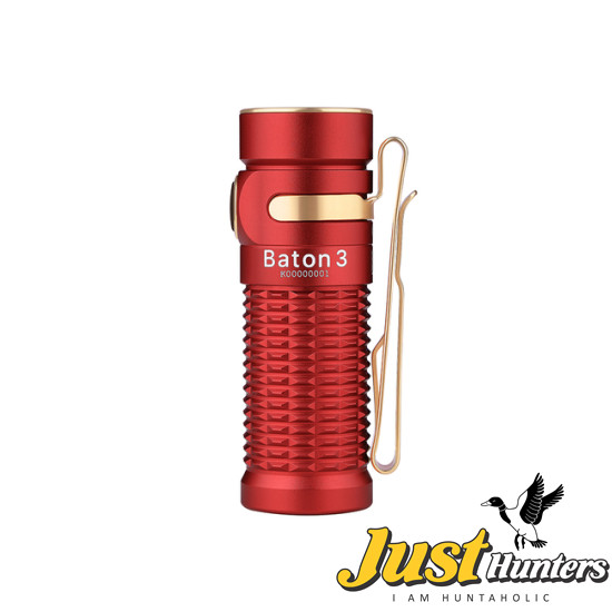 Olight Baton 3 Premium Edition Red 1200 Lumens Flashlight Olight Baton 3 Premium Edition Red 1200 Lumens Flashlight