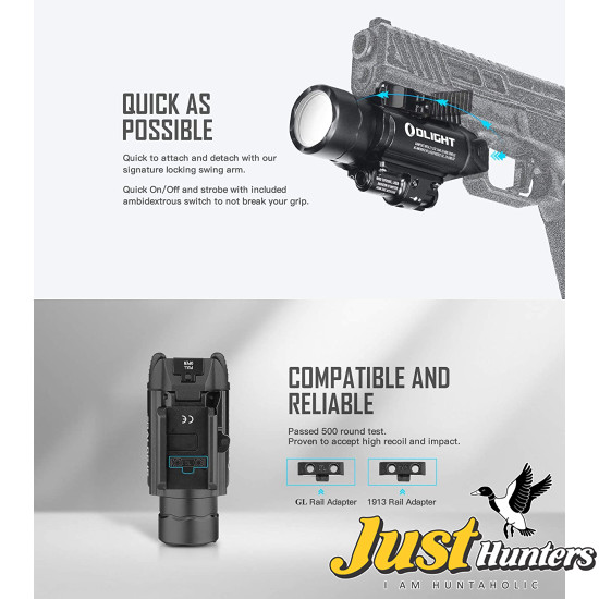 Olight Baldr IR Weapon Tactical Light 1350 Lumens