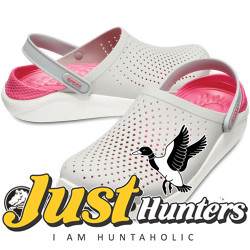 Crocs LiteRide Clogs Pearl White and Rose Red