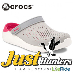 Crocs LiteRide Clogs Pearl White and Rose Red