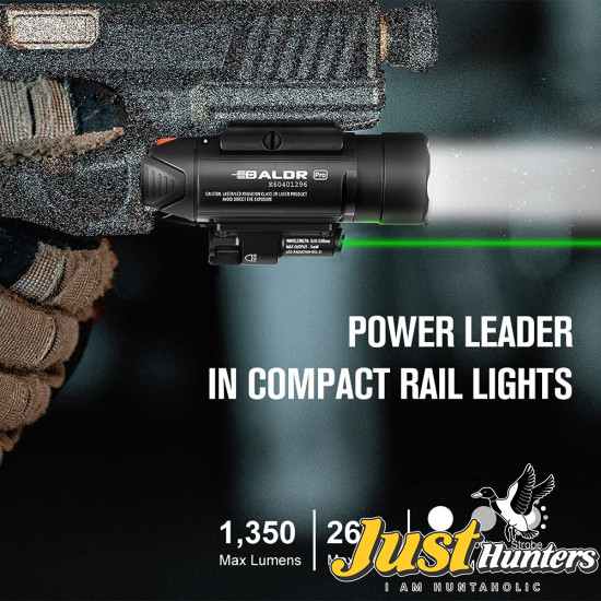 OLIGHT Baldr Pro 1350 Lumens Tactical Weaponlight with Green Laser