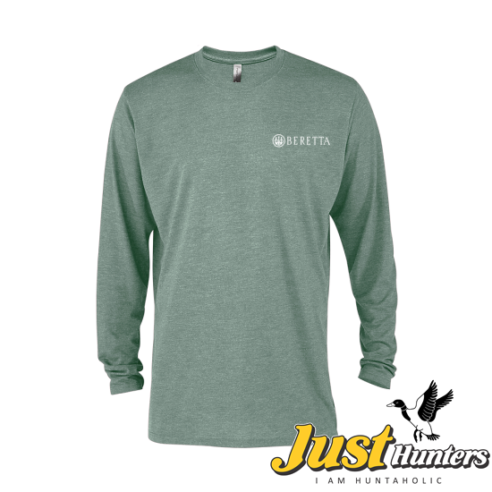  Beretta Platinum Adult Tri-Blend Long Sleeve Crew Neck T Shirt Sea Glass