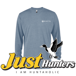 Beretta Platinum Adult Tri-Blend Long Sleeve Crew Neck T Shirt Steel Quartz