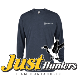 Beretta Platinum Adult Tri-Blend Long Sleeve Crew Neck T Shirt Navy Heather