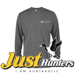 Beretta Platinum Adult Tri-Blend Long Sleeve Crew Neck T Shirt Charcoal Heather