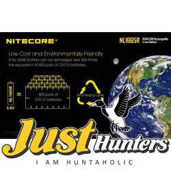 NITECORE NL1665R 650MAH USB RECHARGEABLE CR123A 16340 BATTERY