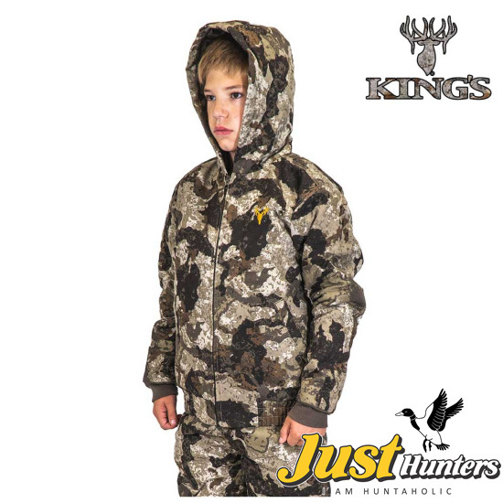Kings Camo Youth Insulated Twill Veil Camo Hunting Jacket with Cotton Shell