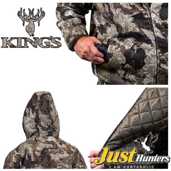 Kings Camo Youth Insulated Twill Veil Camo Hunting Jacket with Cotton Shell