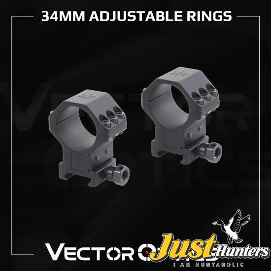 X-ACCU 34mm 40MOA Adjustable Elevation Picatinny Ring Mount