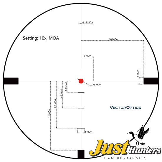 Vector Optics Hugo 6-24x50 GT BDC Reticle 11 Levels Red Fits .308win