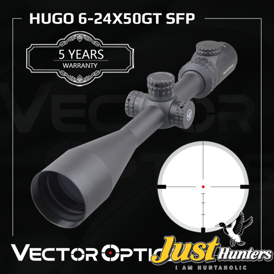 Vector Optics Hugo 6-24x50 GT BDC Reticle 11 Levels Red Fits .308win