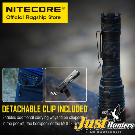NITECORE FLASHLIGHT MH25 V2, RECHARGEABLE USB-C 1300 Lumens 519 Yard Through NITECORE FLASHLIGHT MH25 V2, RECHARGEABLE USB-C 1300 Lumens 519 Yard Through