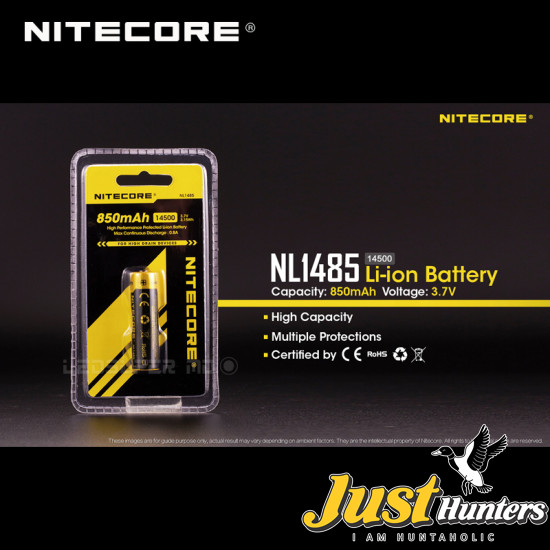 Nitecore NL1485, Rechargeable, 850mAh, 14500 Battery CE and RoHS certified