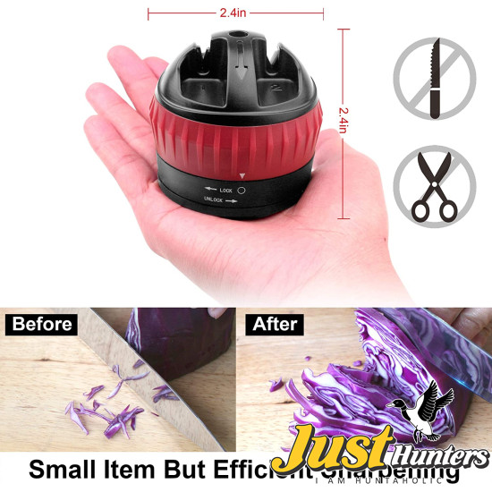 Knife Sharpener with Non-Slip Suction Cup, Hand-Free 2-Stage Professional Kitchen Knife Sharpener