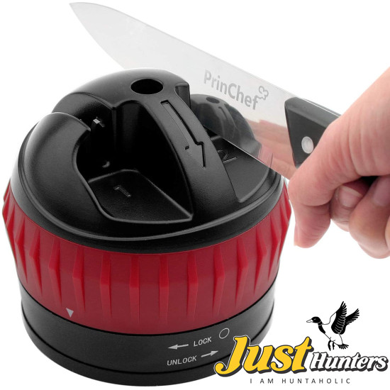 Knife Sharpener with Non-Slip Suction Cup, Hand-Free 2-Stage Professional Kitchen Knife Sharpener