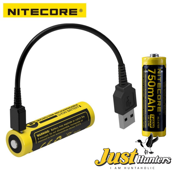 Nitecore NL1475R 750mAh 14500 USB Rechargeable Battery