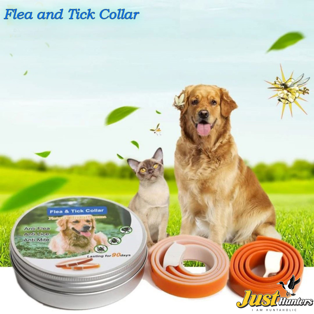 Flea and Tick Collar for Dogs Cats Natural Herbal Adjustable Waterproof