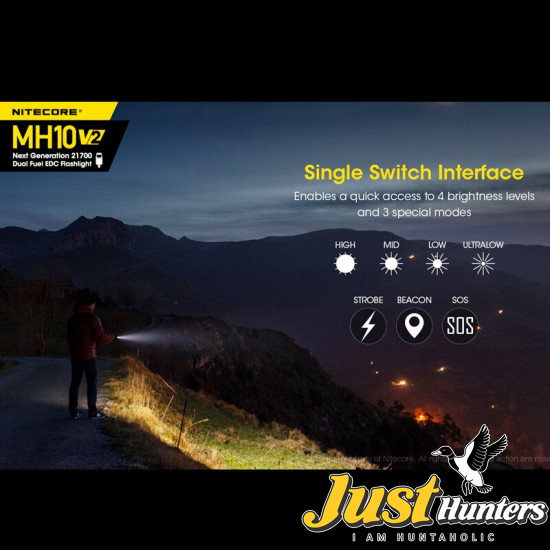 Nitecore MH10 v2 1200 Lumen USB-C Rechargeable Flashlight