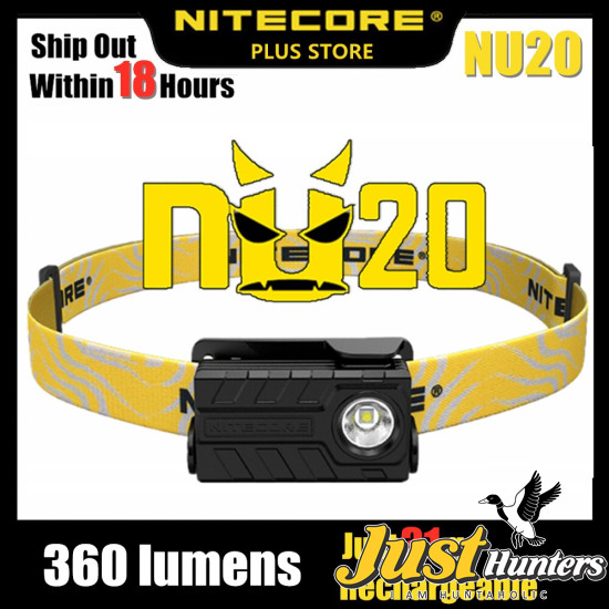 NITECORE NU20 Headlamp 360 Lumens Headlight built-in lithium battery USB rechargeable EDC flashlight