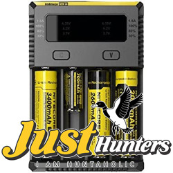 NITECORE NEW i4 Intelligent Charger for Li-ion Ni-MH AA AAA 18650 16340 26650 Batteries with Travel Bag and Battery Organizer
