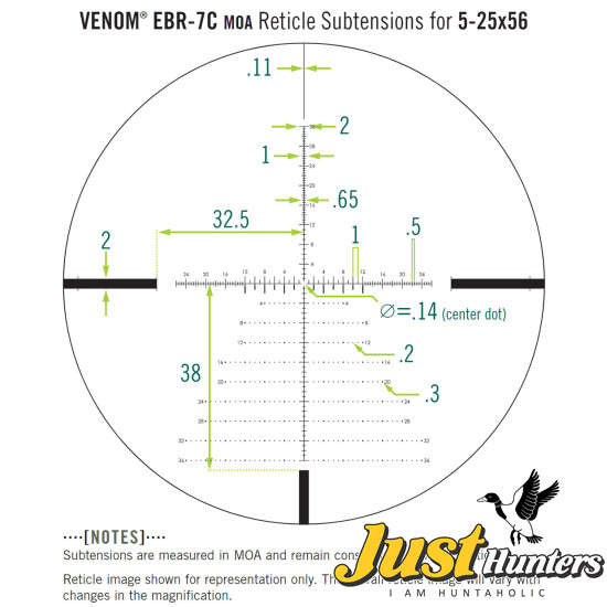 Vortex Optics Venom 5-25X56 FFP EBR-7C (MOA) Reticle | 34 mm Tube