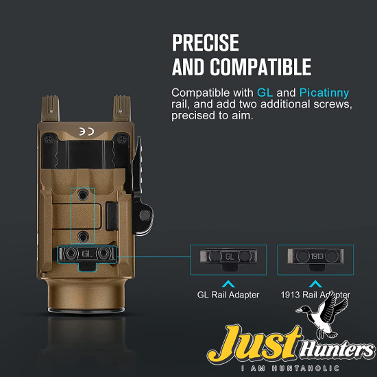 OLIGHT Baldr S 800 Lumens Compact Rail Mount Weaponlight with Green Beam and White LED Combo