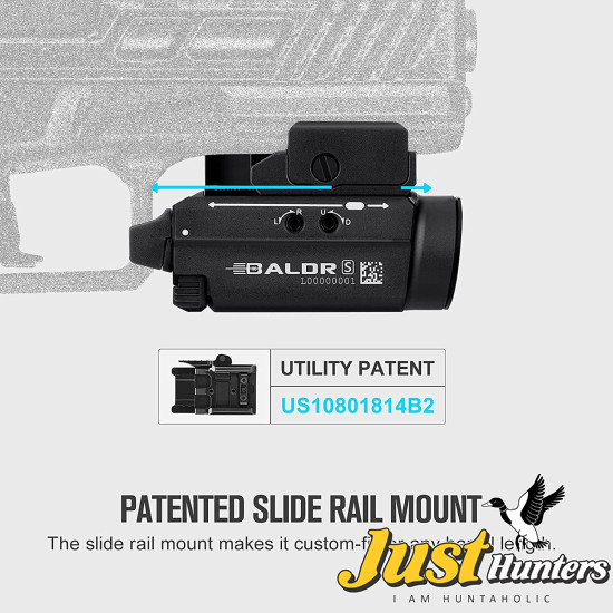 OLIGHT Baldr S 800 Lumens Compact Rail Mount Weaponlight with Green Beam and White LED Combo