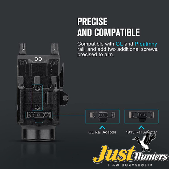 OLIGHT Baldr S 800 Lumens Compact Rail Mount Weaponlight with Green Beam and White LED Combo