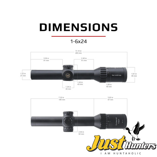 Vector Optics Continental 1-6x24 Tactical LPVO Riflescope With Illuminated Fit AR15 .338