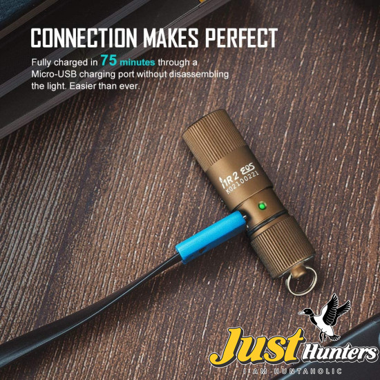 OLIGHT i1R 2 EOS 150 Lumens Tiny Rechargeable Keychain Flashlight EDC Desert Tan OLIGHT i1R 2 EOS 150 Lumens Tiny Rechargeable Keychain Flashlight EDC Desert Tan