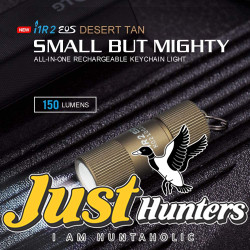 OLIGHT i1R 2 EOS 150 Lumens Tiny Rechargeable Keychain Flashlight EDC Desert Tan
