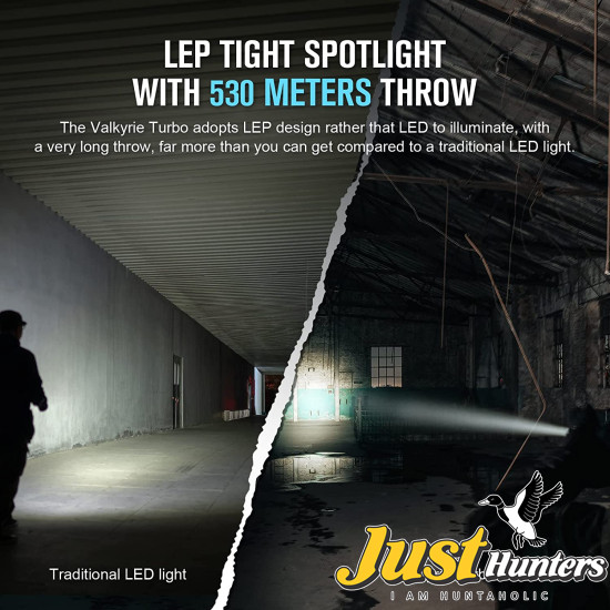 OLIGHT Valkyrie Turbo LEP Tactical Flashlight 530 Meters Long-Range Distance