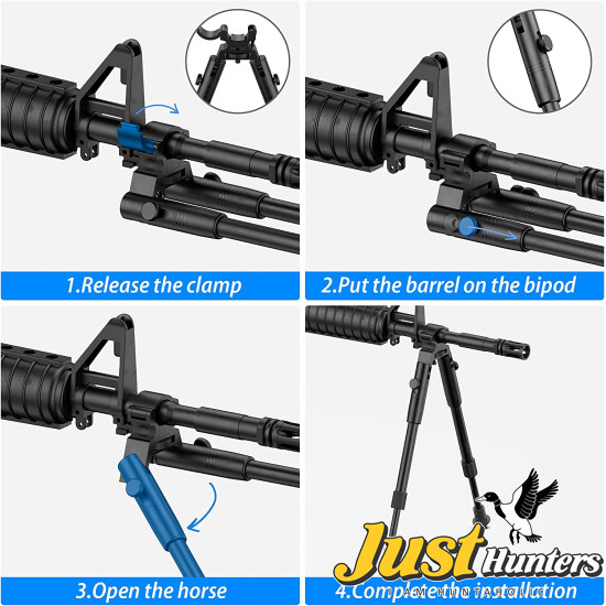 Clamp on Bipod for Rifles and Airguns 12-16 inch Tactics Barrel Bipod Adjustable Height