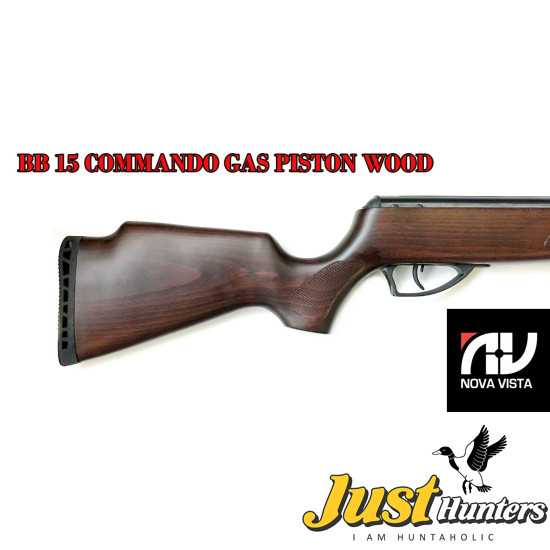 NOVA VISTA BB15 COMMANDO AIR GUN 5.5MM/0.22 Cal. with GAS PISTON Wooden in Lahore