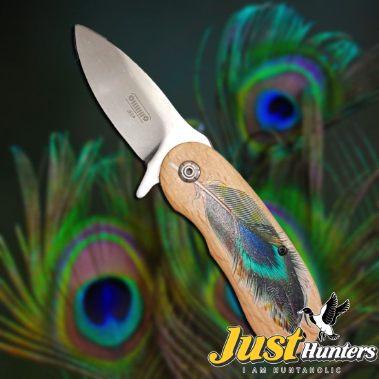 Jeep Peacock Feather Folding Tactical Hunting Pocket Knife