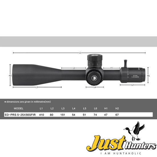 Discovery Optics ED 5-25X56 FFP Scope with Zerostop