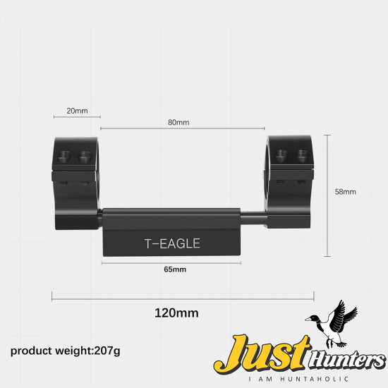 T-Eagle Single PC Recoil Proof 1'' (25.4mm), 30mm with Dovetail 11mm Scope Mount