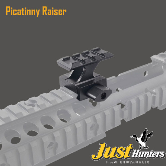 High Profile Compact Picatinny Rail Riser Mount for Red Dot Reflex Sight, 1" High, 3 Slots